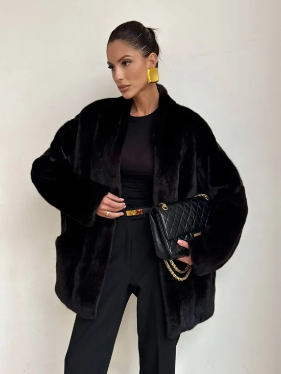 Стильный женский норковый жакет (шуба) Brown Velvet - фото 0