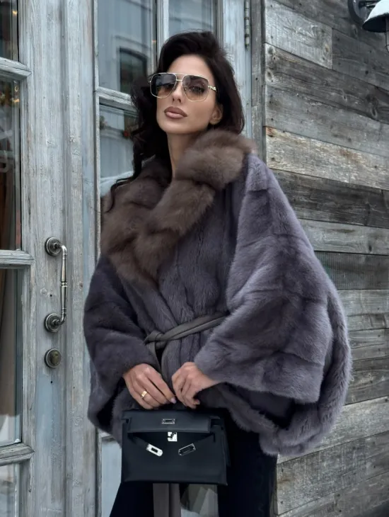 Меховое манто из норки 