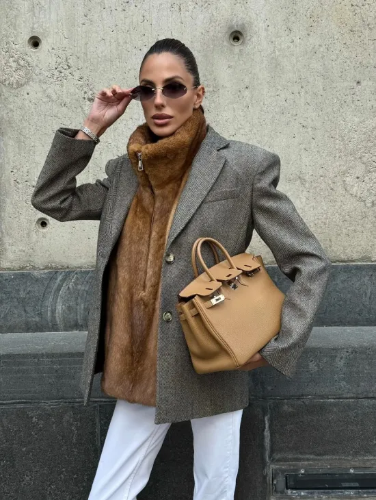 Меховая манишка из норки - фото 12