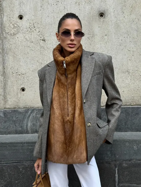 Меховая манишка из норки - фото 11