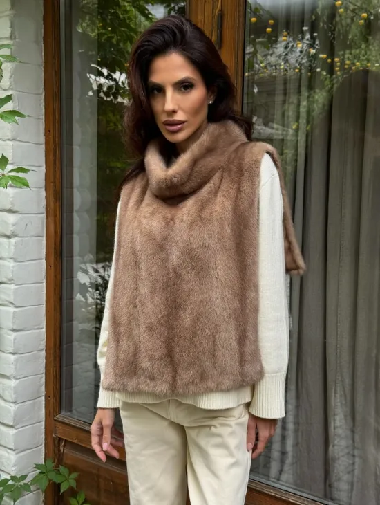 Манишка меховая из норки - фото 7