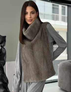 Манишка норковая серая - фото 10