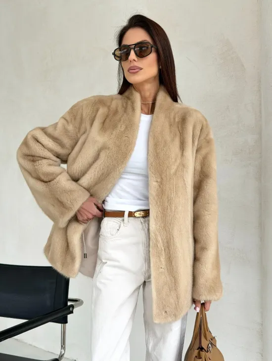 Жакет из натурального меха норки - Palomino - фото 10