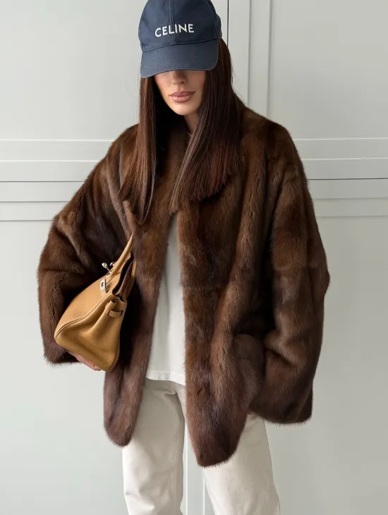 Норковая шуба под куницу (лесная норка) - фото 4