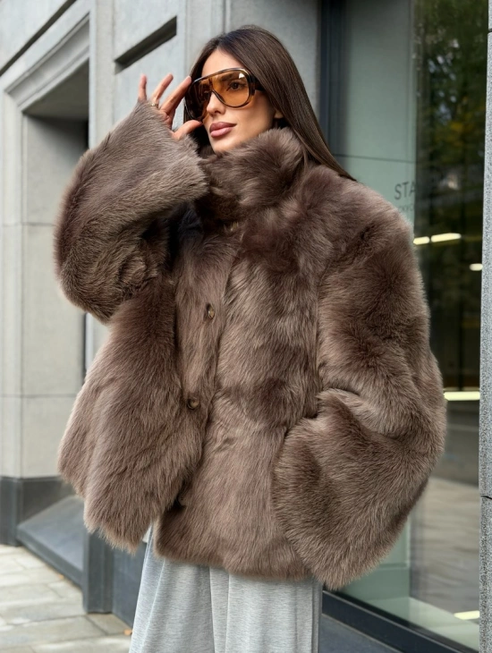 Дубленка из тосканы цвет taupe - фото 0