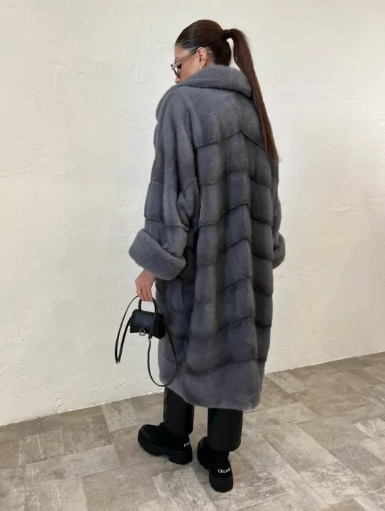 Шуба - кимоно из плюшевой норки Velvet - фото 4