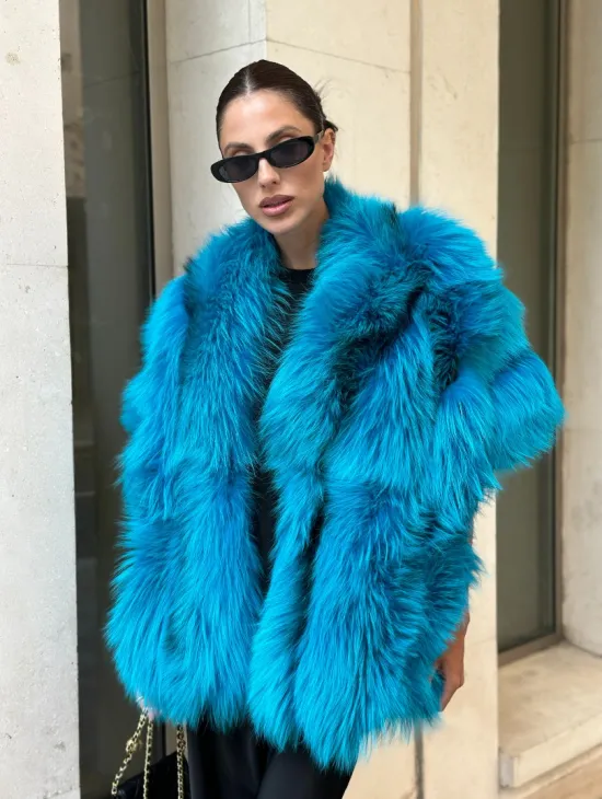 Накидка женская из меха чернобурки - Тиффани - фото 0